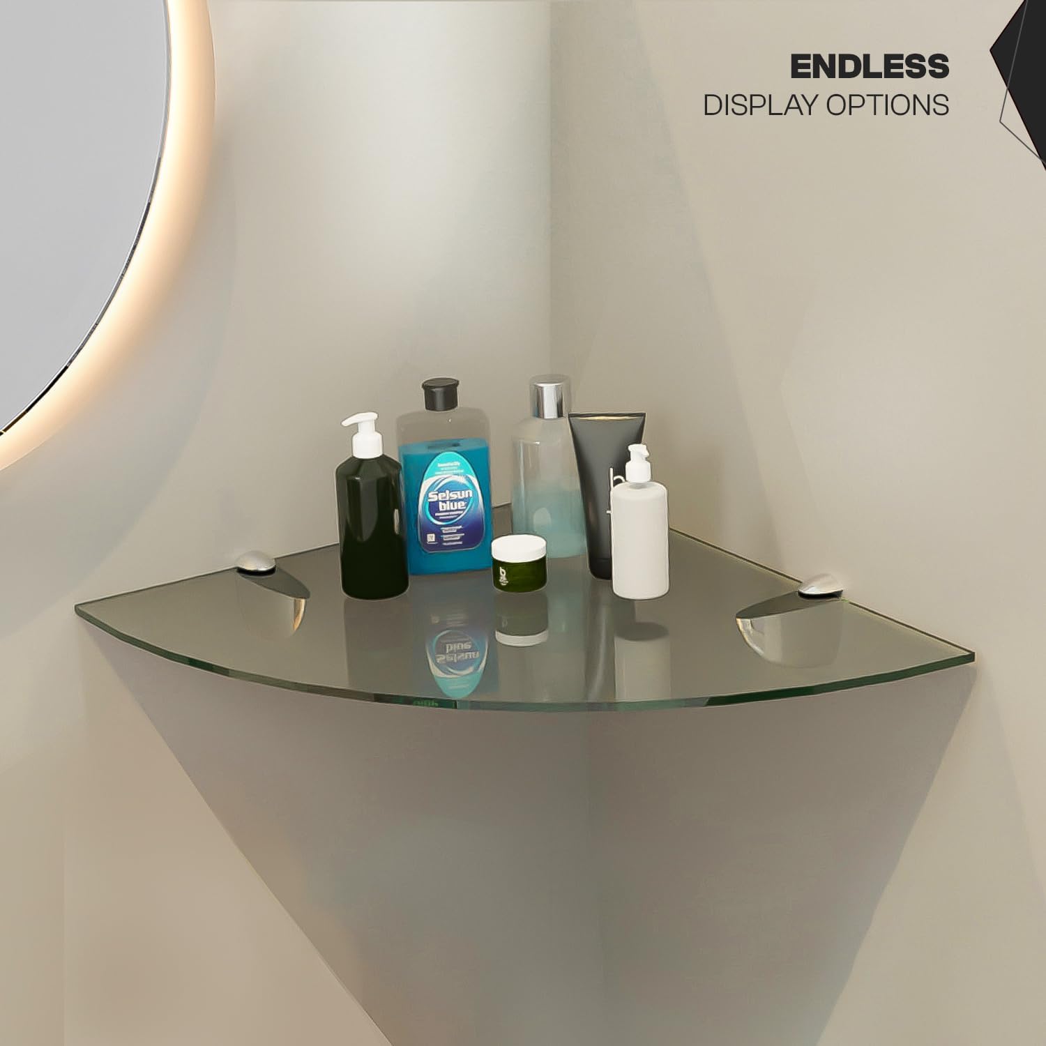 Fab Glass and Mirror Glass Shelf 8" X 30" Clear
