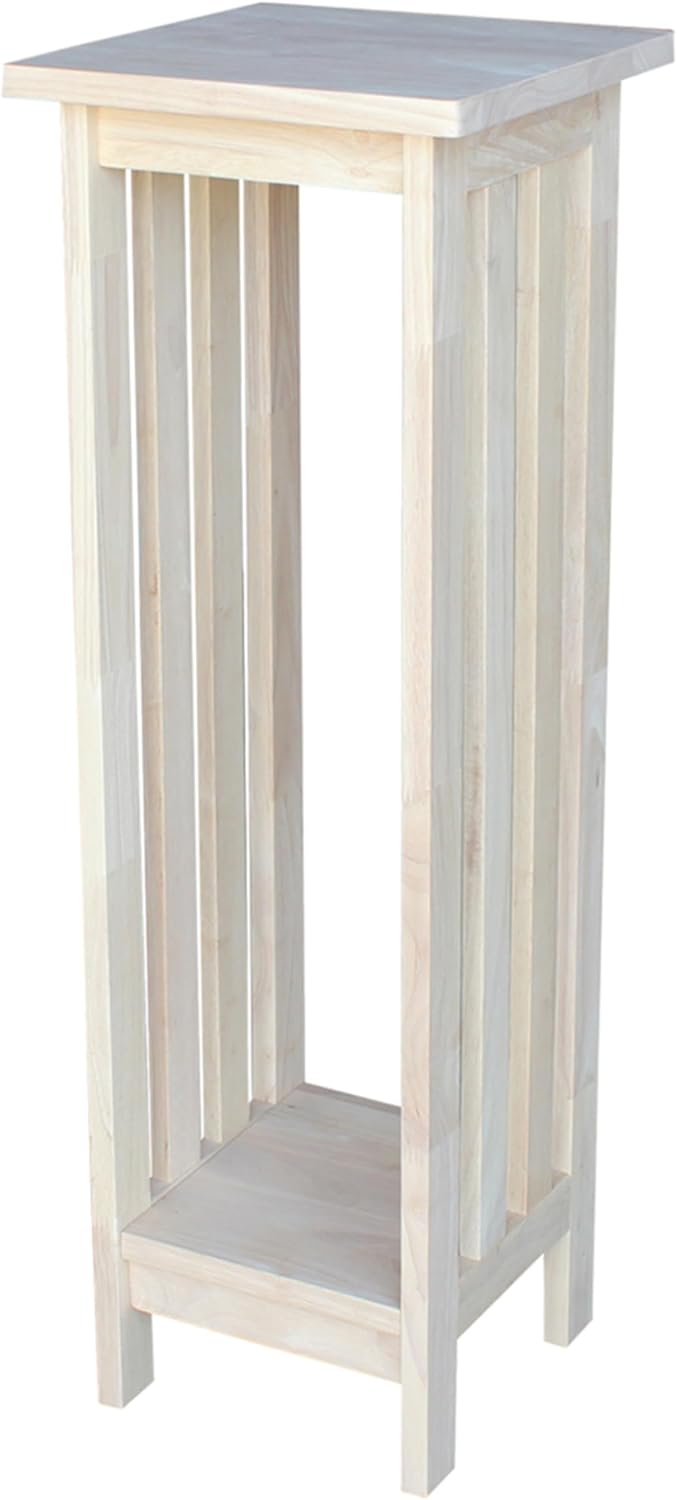 IC International Concepts Solid Wood Mission Plant Stand, Unfinished