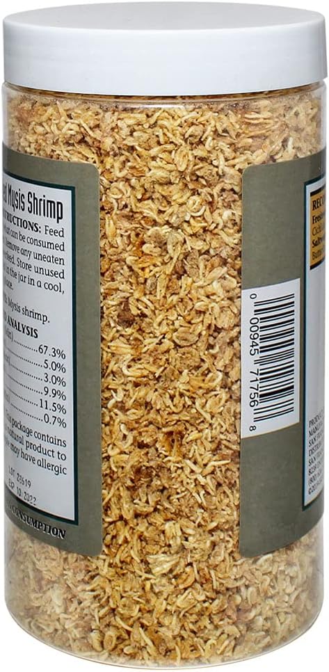 San Francisco Bay Brand Freeze-Dried Mysis Shrimp - Premium Fish Food for Live Fish, Shrimp Food