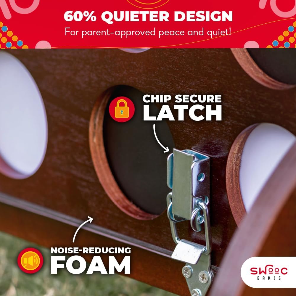 Swooc - Giant Four in a Row (All Weather) with Carrying Case & 60% Quieter Design - Giant Game Outdoor for Adults and Family - 4 in a Row Life Size