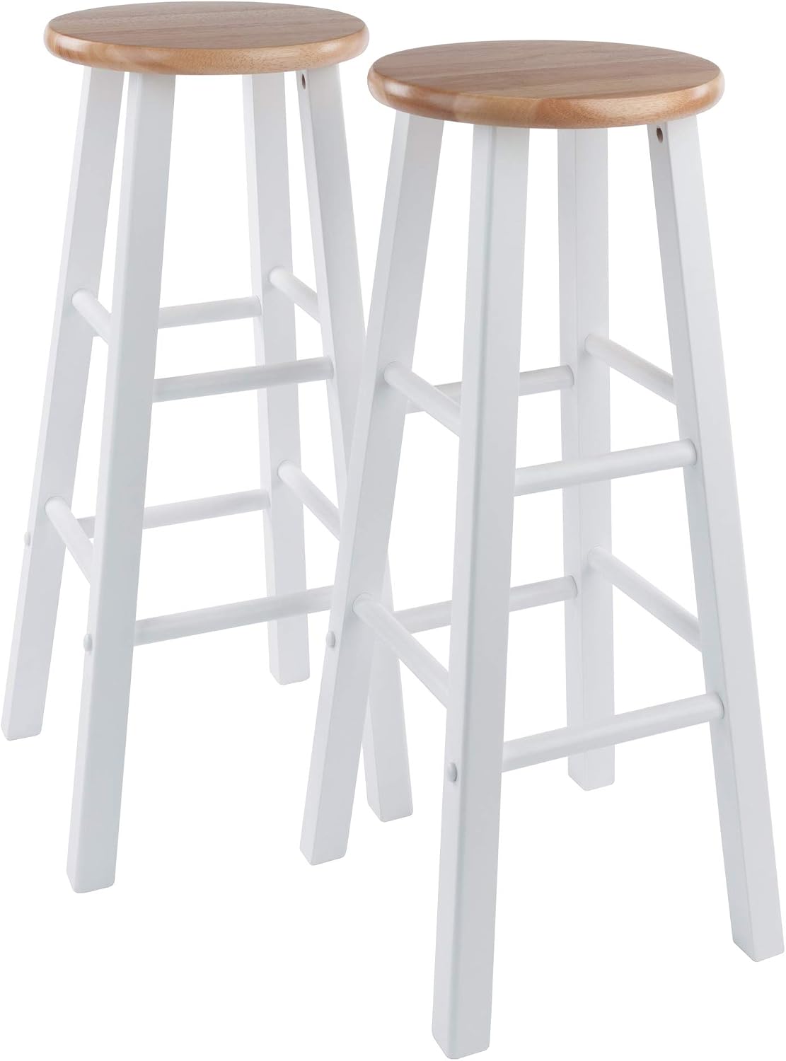 Winsome Element Counter Stools, Natural & White, 24", 2 Piece Set