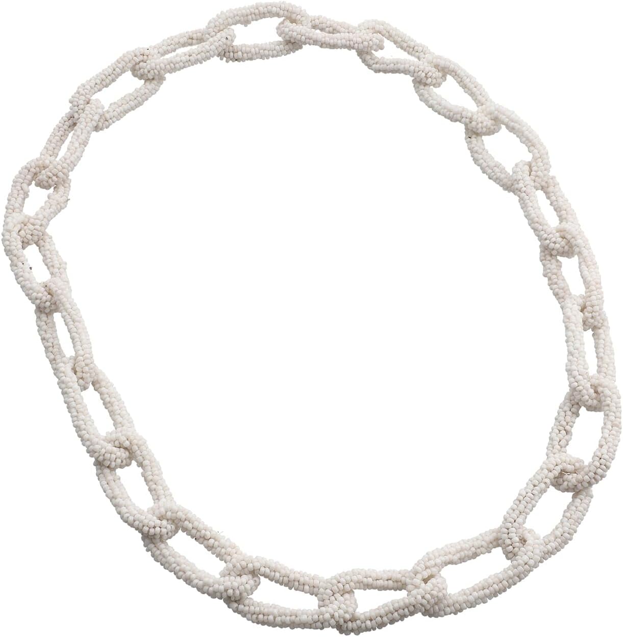 Shop LC Seed Bead Beaded Paper Clip Link Necklace for Women Jewelry Size 28" Boho Western