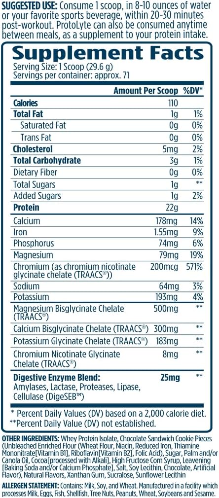VMI Sports | ProtoLyte Whey Isolate Protein Powder | Low Calorie Whey for Weight Loss and Muscle Gain | Digestive Enzymes | Non-GMO (1.6 lb, Chocolate Fudge Cookie) | Premium whey isolate protein powder for smooth mixing in shakes smoothies and convenien…