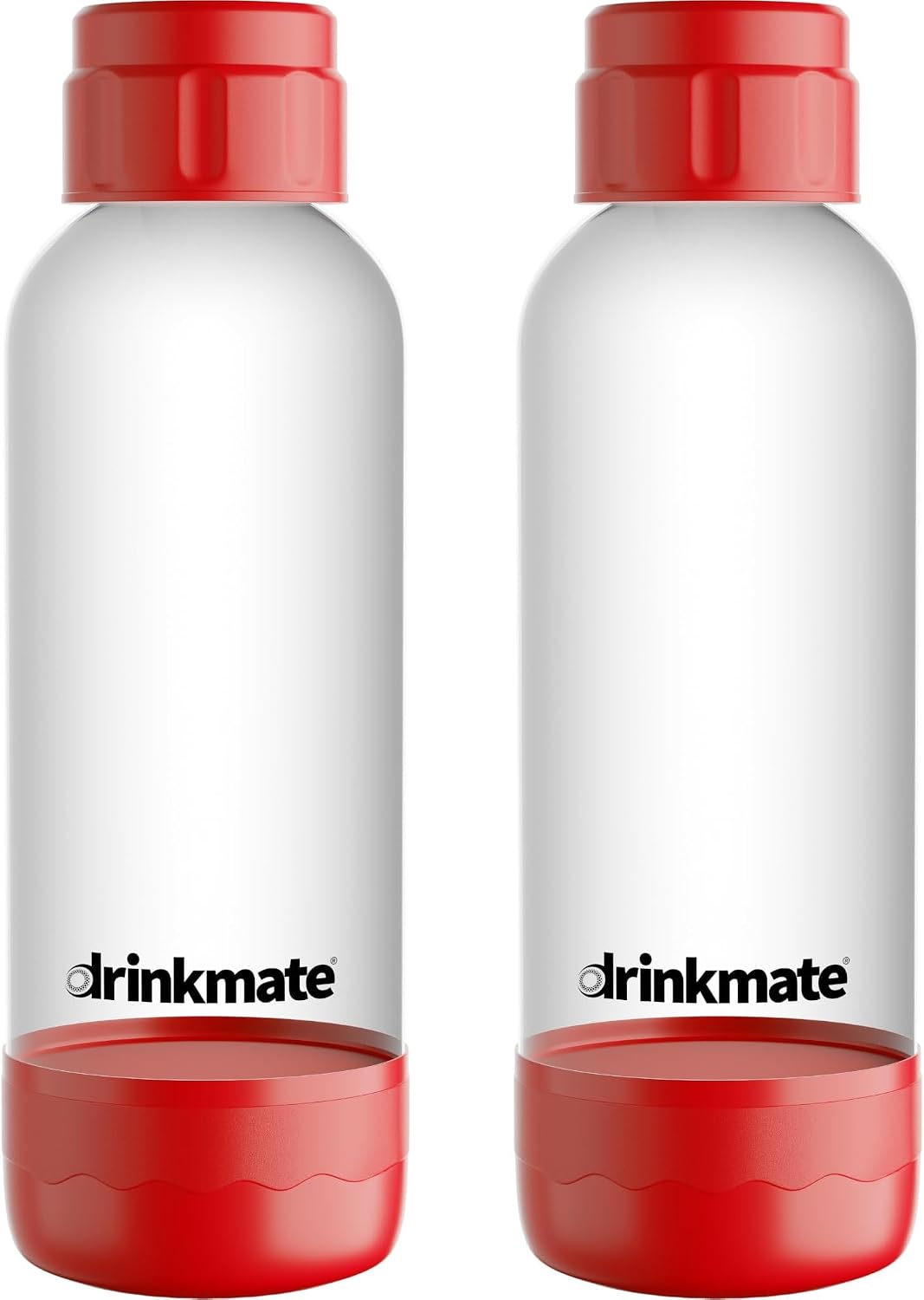 DrinkMate 0.5L Replacement Carbonation Bottles | Compatible with OmniFizz, LUX, and Spritzer | Matte Black, Pack of 2