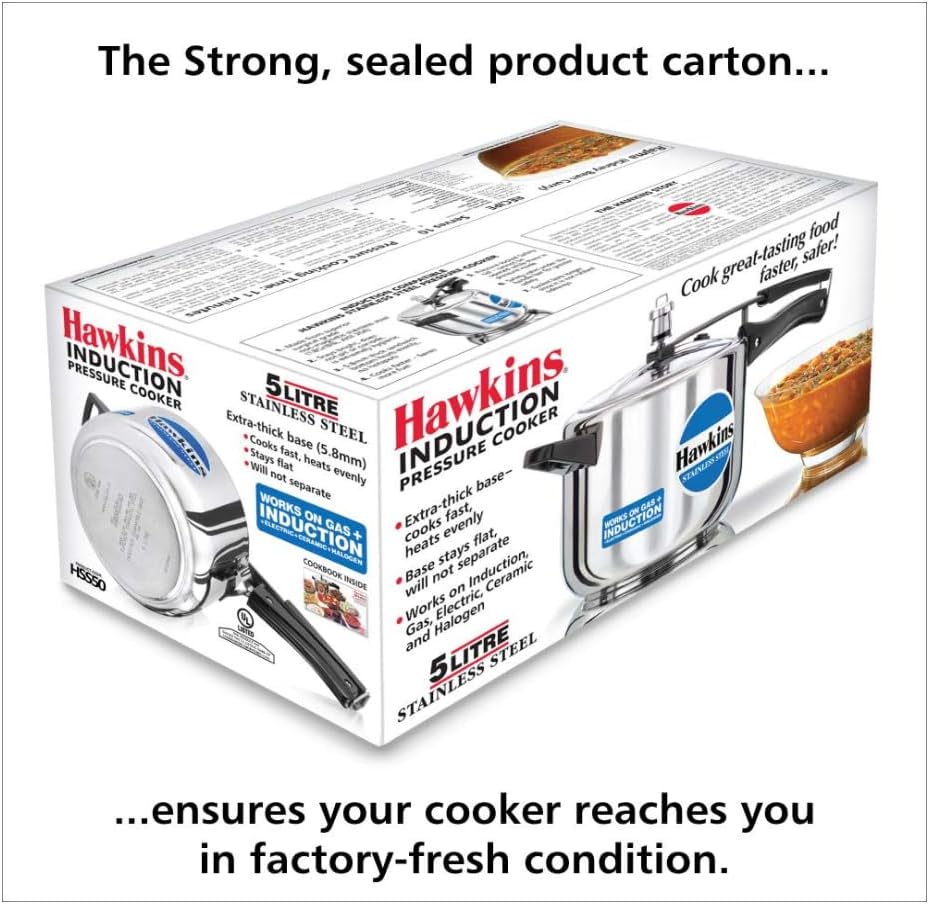 Hawkins Stainless Steel 5.0 Litre Pressure Cooker