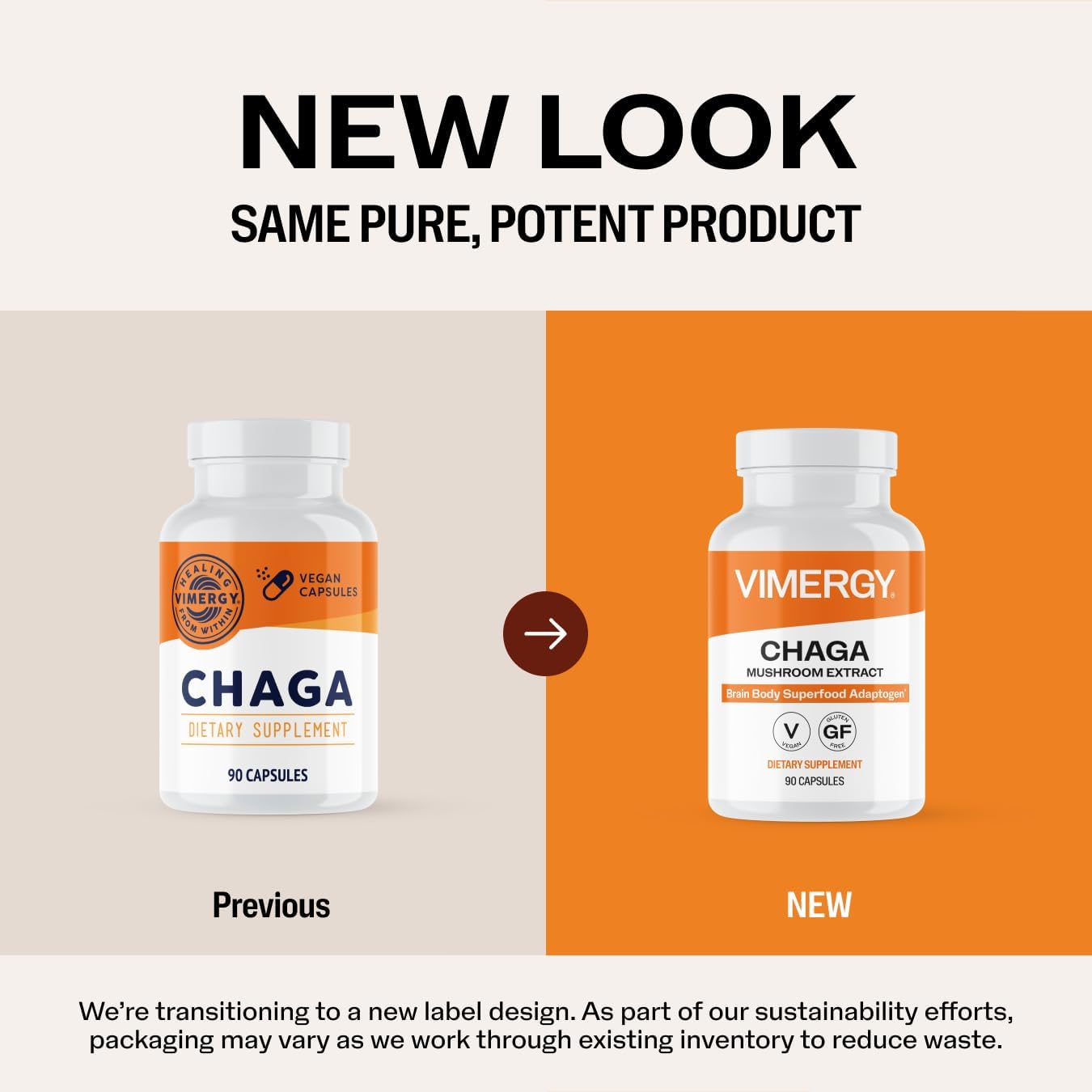 Vimergy Chaga Capsules – Superfood Cellular Support* – Cardiovascular Health Benefits* – Kosher, Vegan, Gluten-Free – 90 Capsules | Superfood Adaptogen*, Immunity for cell tissues*, Polyphenols for Antioxidant protection*, Vegan and Kosher