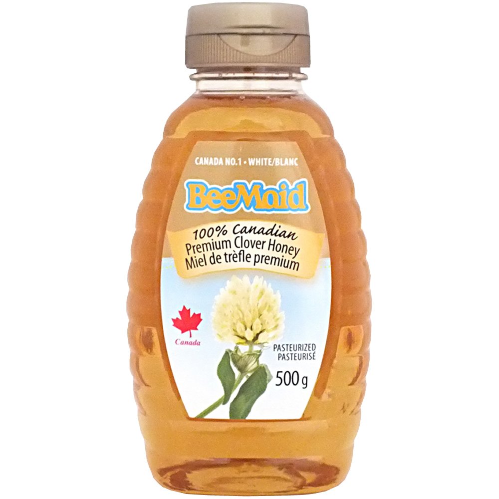 Bee Maid Premium Clover Honey, 500g/17.5 oz. Jar (Imported from Canada)