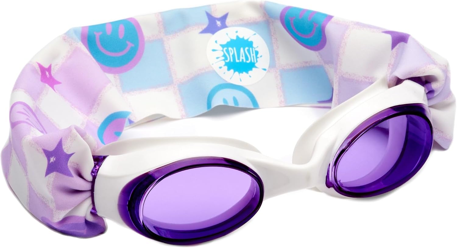 Splash Place SWIM GOGGLES with Fabric Strap - Adult & Kids Swim Goggles - PINKS & PURPLES