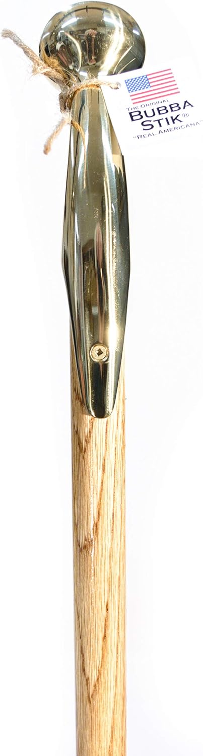 Walking Cane Texas Style Walking Stick Made of Mahogany Stained Tennessee Hardwood and Topped with a Brass Hame Handle from a Real Horse Collar Harness. Made in Texas by Real Texans.