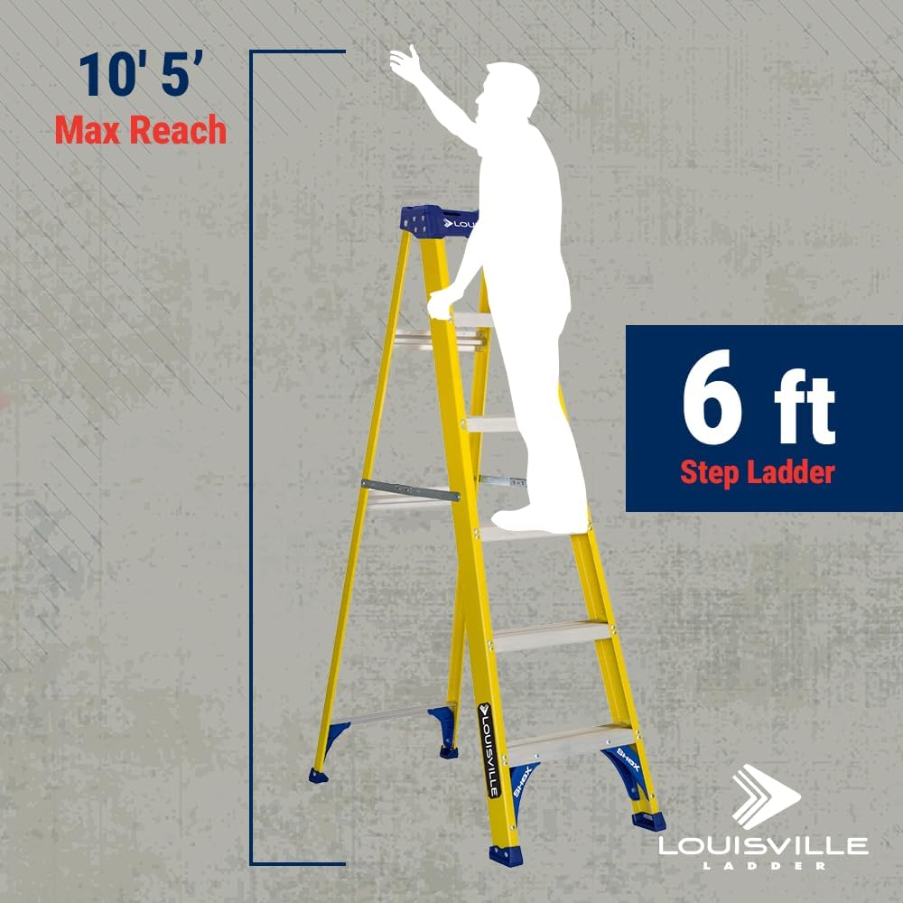 Louisville Ladder 5-Foot Fiberglass Step Ladder, 250-Pound Load Capacity, Type I, FS2005