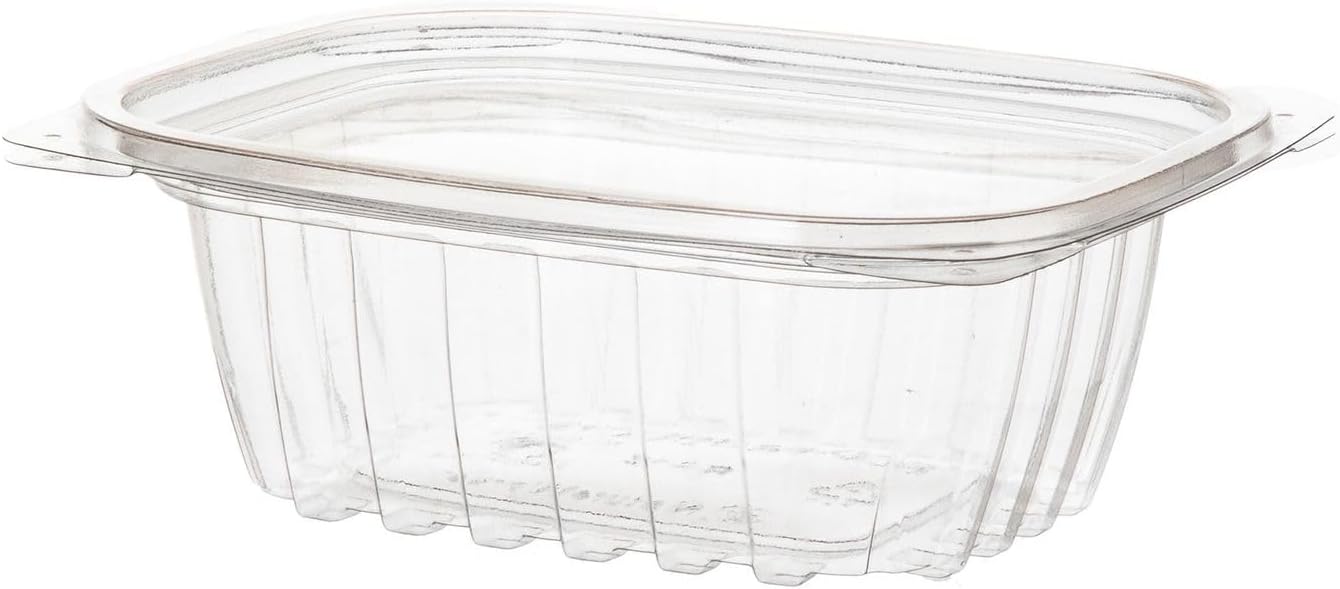 Eco-Products EPRC32 Renewable & Compostable Rectangular Deli Containers - 32oz., 50 Per Pack (Case of 4 Packs), clear