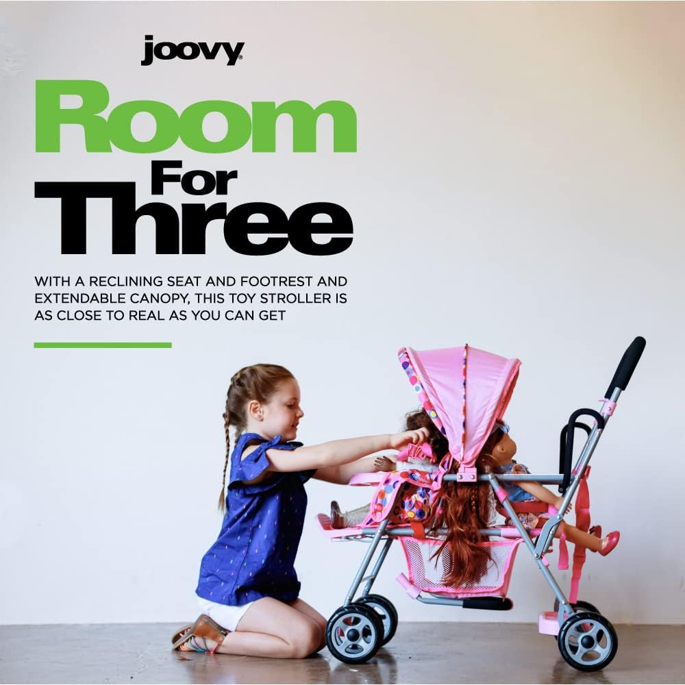 Joovy Toy Caboose Baby Doll Stroller Featuring Reclining Front Seat, Adjustable Footrest, Storage Basket, Extendable Canopy