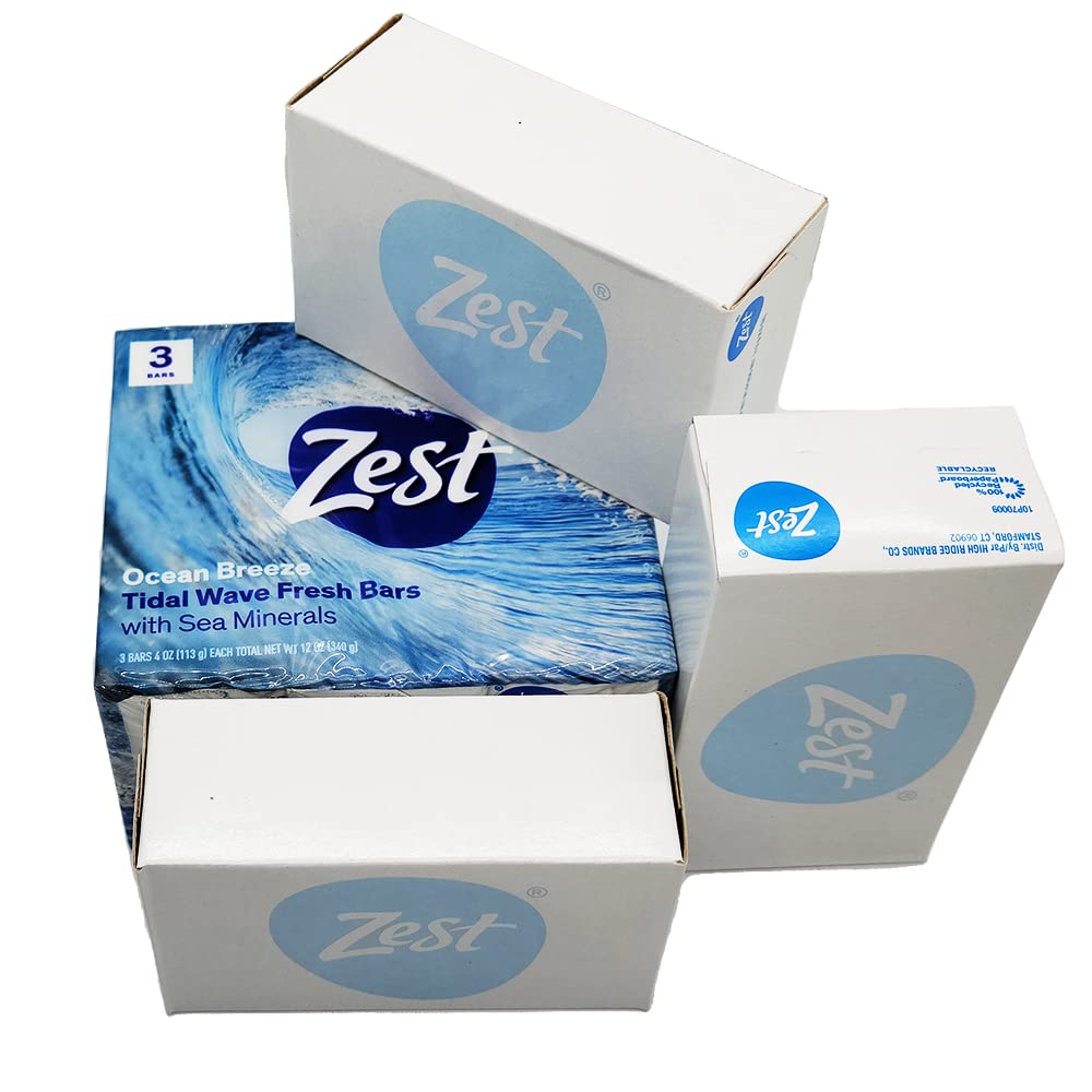 Zest 8-Bar Bath Size Soap, Aqua, 4 Ounce per bar, 8 bars, 32 Ounce