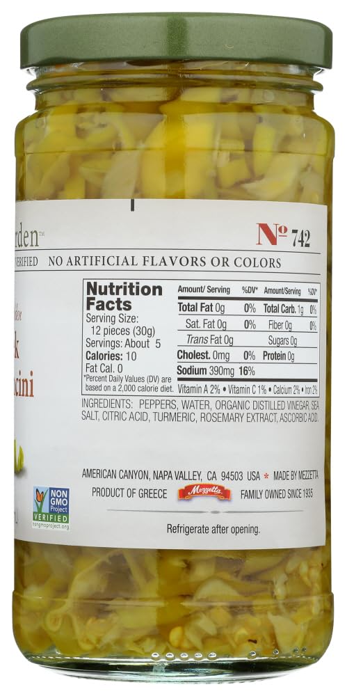 Jeffs Naturals, Golden Green Sliced Peperoncini, 12 Ounce