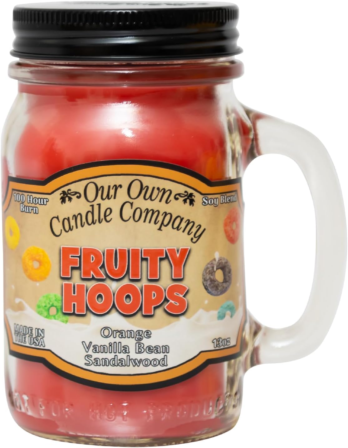 Balsam Pine Scented Mason Jar Candle, Our Own Candle Company, 13 oz | Clean, fresh Balsam-pine-tree scent; soy blend wax; lead-free wick with patented straightener; long lasting