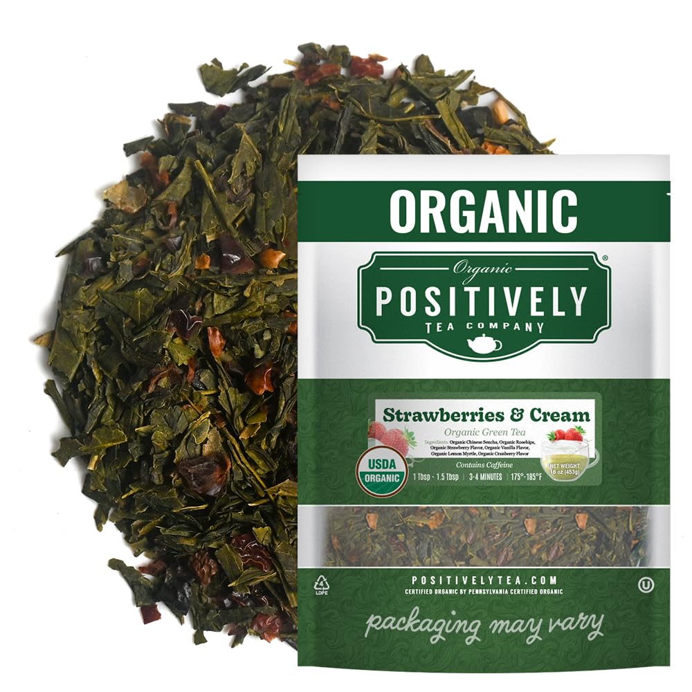 Organic Positively Tea Company, Pinhead Gunpowder Green Tea, Loose Leaf, 16 Ounce