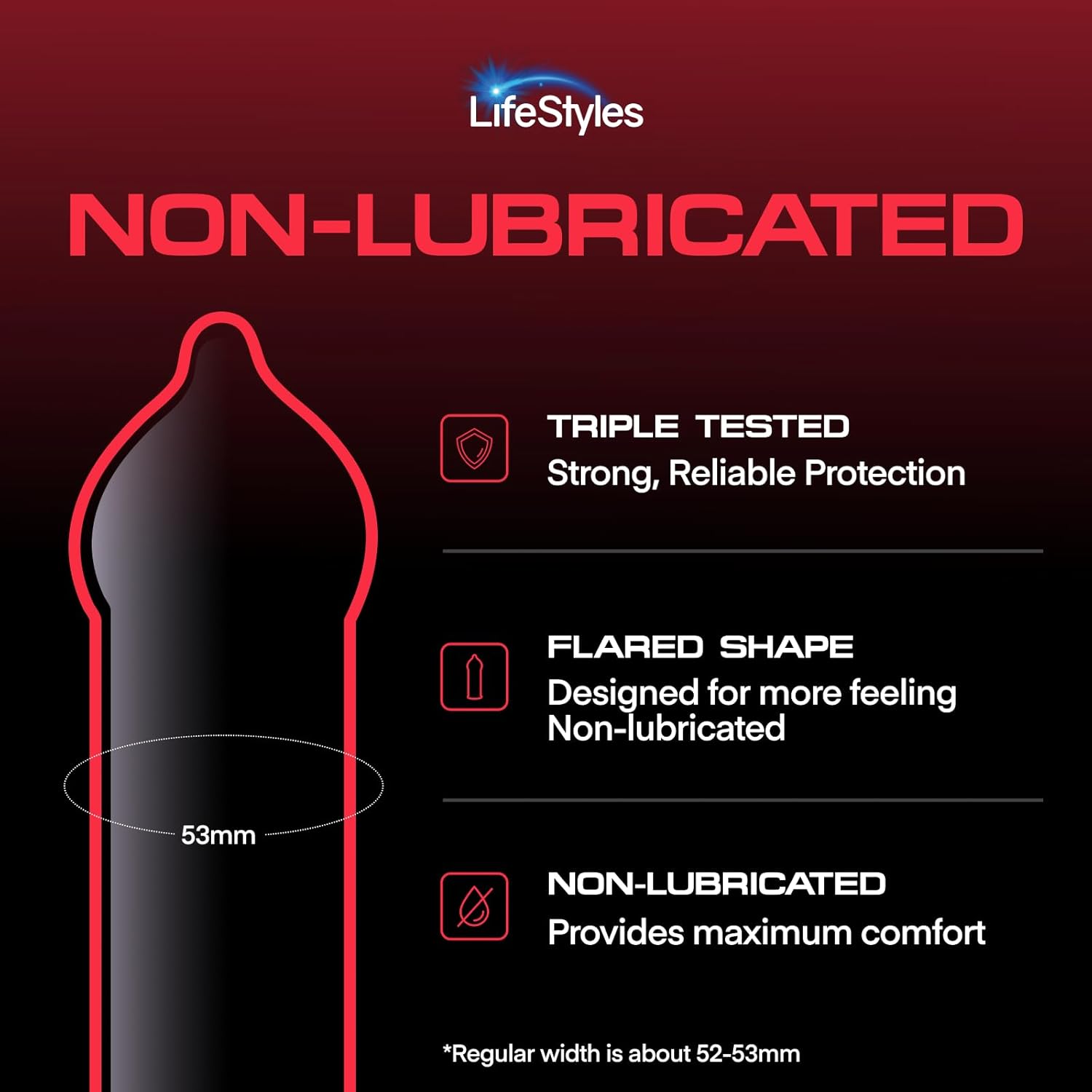LifeStyles Non-Lubricated Natural Rubber Latex Condoms Value Pack, 100 Count