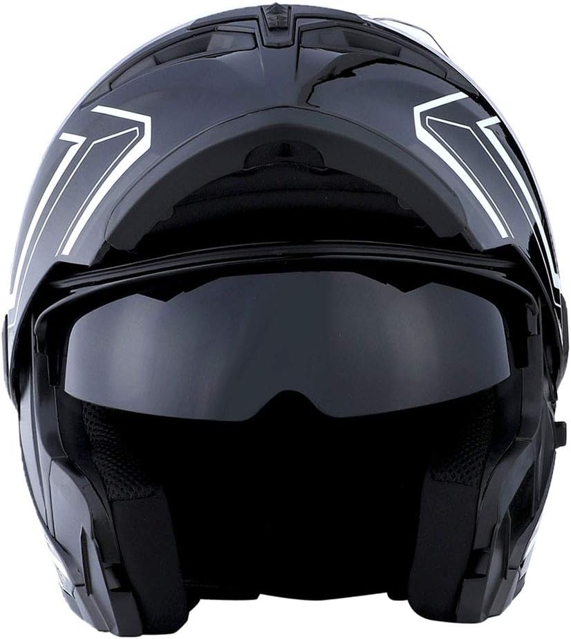 1Storm Motorcycle Modular Full Face Helmet Bike Flip up Dual Visor Sun Shield: HB89 Matt Black