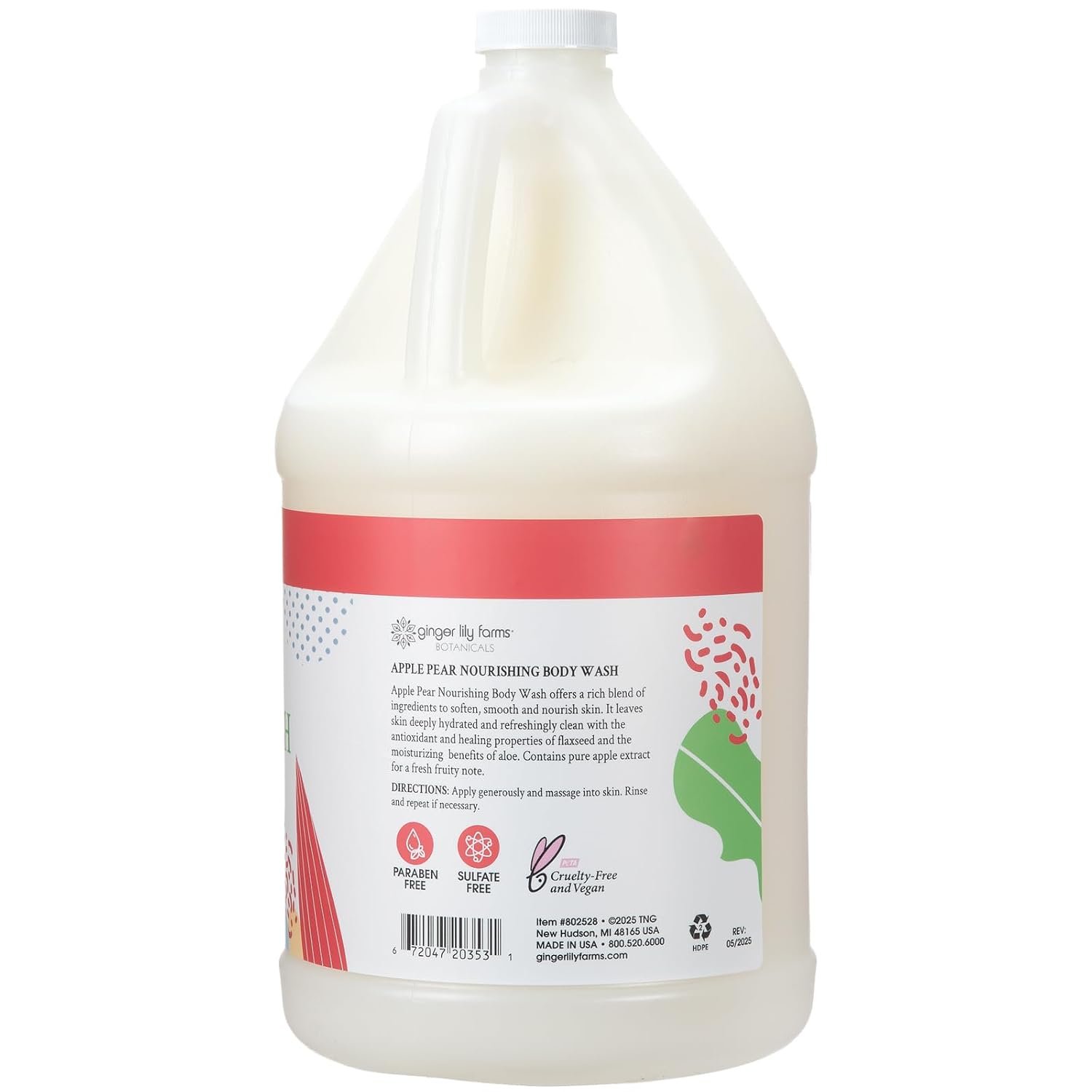 Ginger Lily Farms 1 gal Nourishing Body Wash, Citrus Blend Scent | for Hands, Body & Hair, Moisturizing Wash, Salon Wash, Spa Cleanser, Salon & Spa Essentials, Manicure & Pedicure Supplies