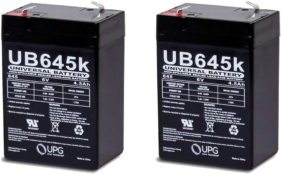 6 Volt 4AH Rechargeable Sealed Lead Acid SLA Battery 6 Volt 4Amp - 2 Pack