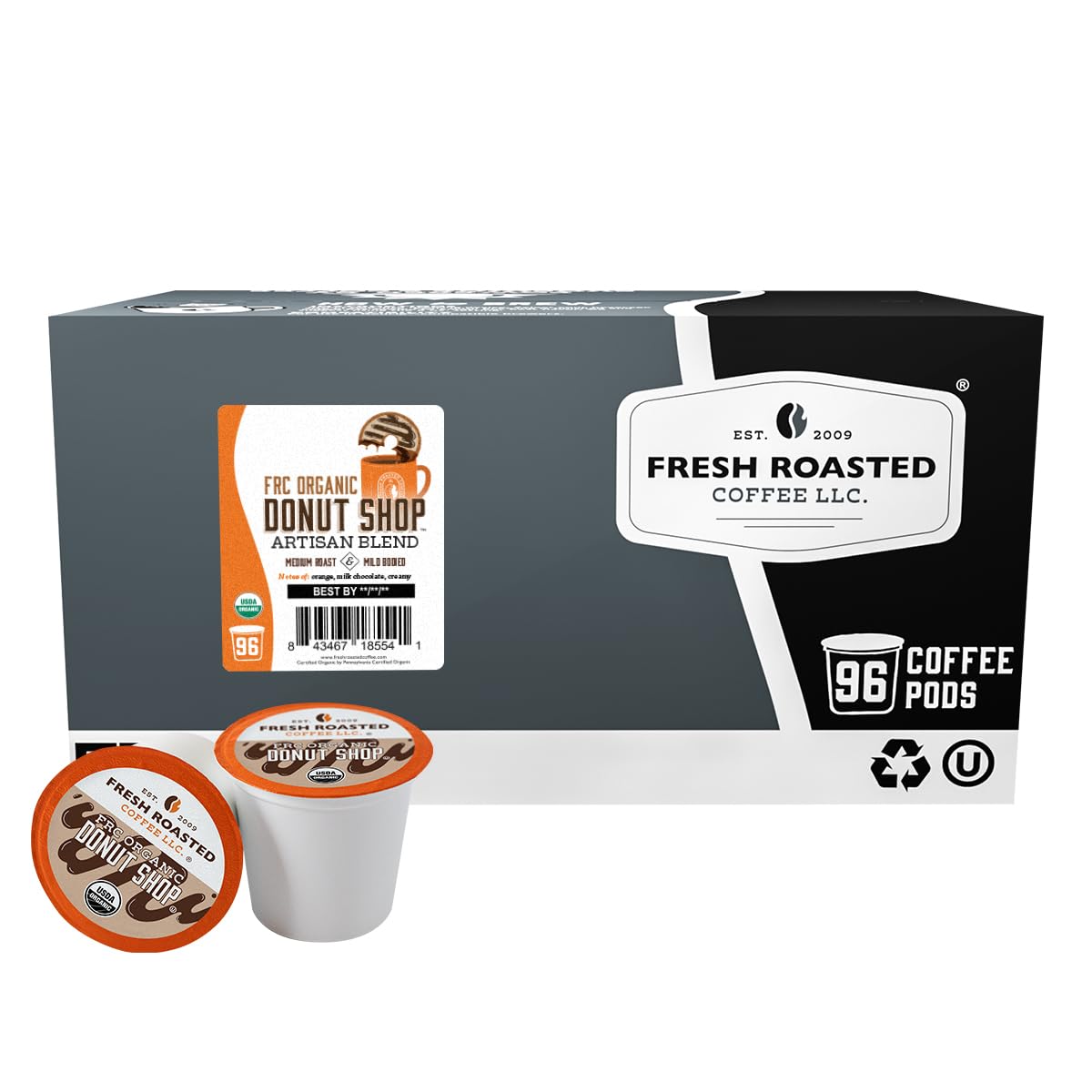 Fresh Roasted Coffee, 100% Colombian K-Cup Pods for Keurig Brewers, Medium Roast, Kosher, 96 Count Loose Pack