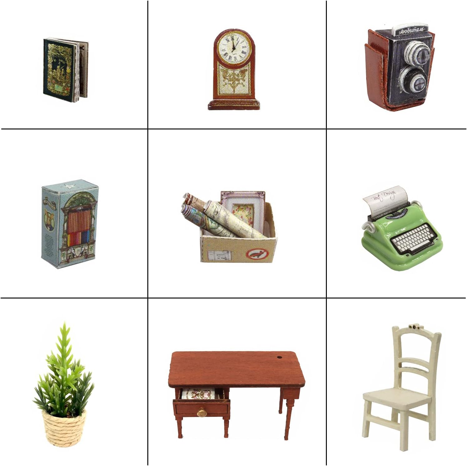 CUTEROOM DIY Doll Room Miniature Furniture Wooden House Kit-Study Room