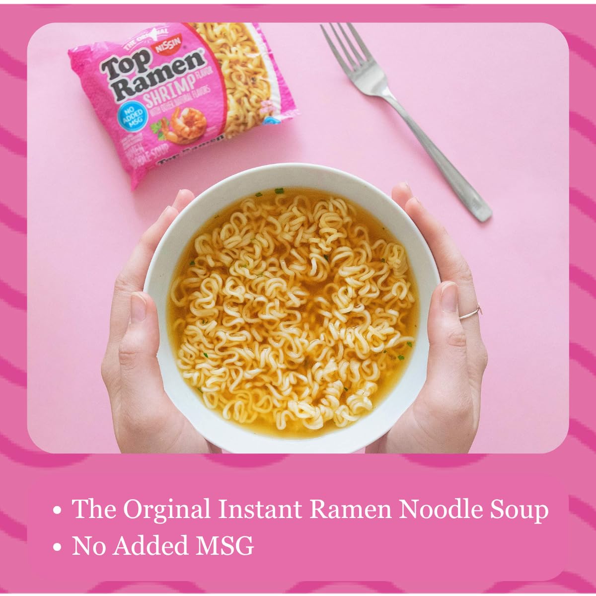 Nissin Top Ramen Noodle Soup, Chicken, 3 Ounce (Pack of 24) | Quick, convenient meal ready in minutes with just hot water.
