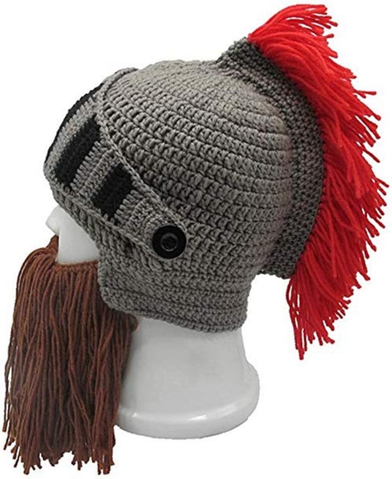 Creative Barbarian Knit Beard Hat Funny Knit Cap Wig Beanie Hats