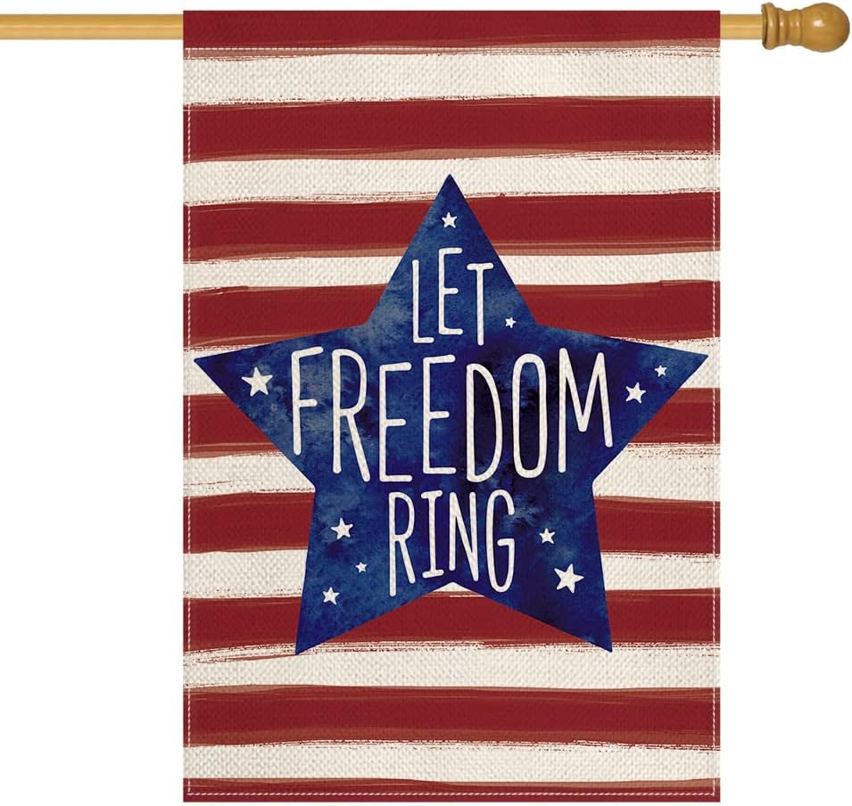 AVOIN colorlife Let Freedom Ring Patriotic 4th of July Garden Flag 12x18"