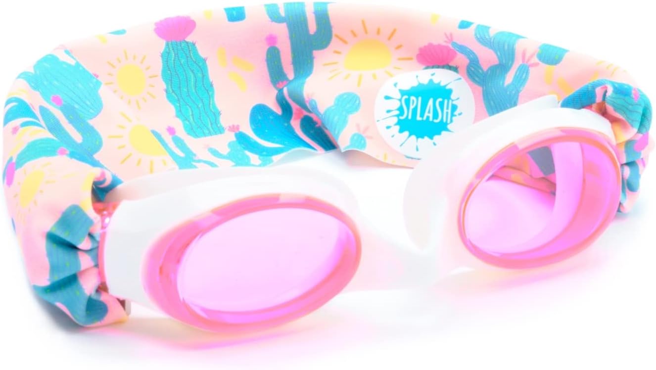Splash Place SWIM GOGGLES with Fabric Strap - Adult & Kids Swim Goggles - PINKS & PURPLES