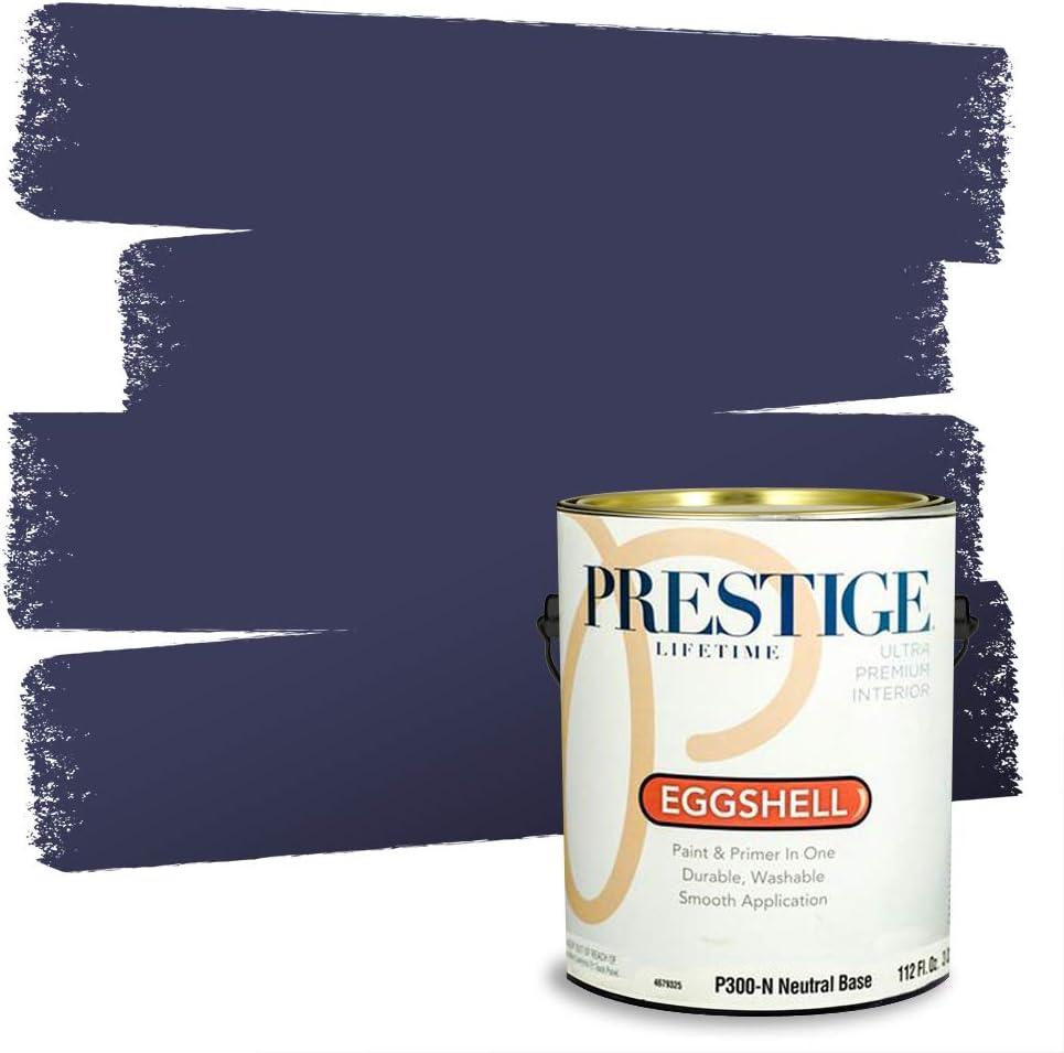 PRESTIGE Paints Exterior Paint and Primer In One, 1-Gallon, Satin, Comparable Match of Sherwin Williams* Blue Nile*