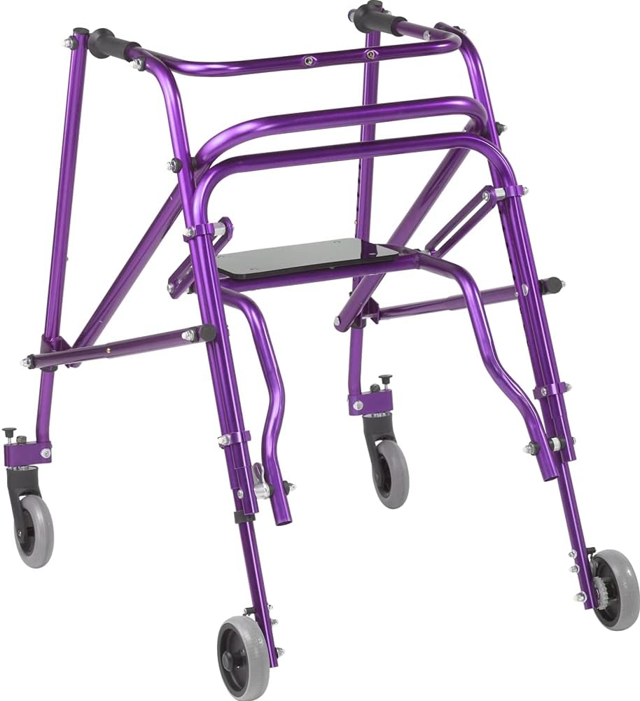 Inspired by Drive Nimbo 2G Posterior Walker with Seat, Wizard Purple, Small | Lightweight Posterior Walker with Padded Seat Lets Users Rest and Move Safely with Adjustable, Sturdy Support