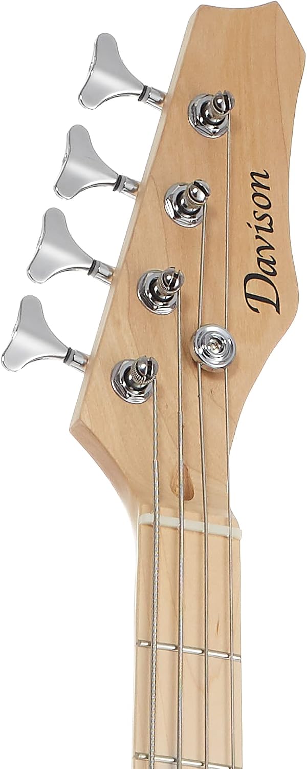 Full Size Electric Bass Guitar with 15-Watt Amp, Black - 4 String Right Handed Beginner Kit with Gig Bag and Accessories