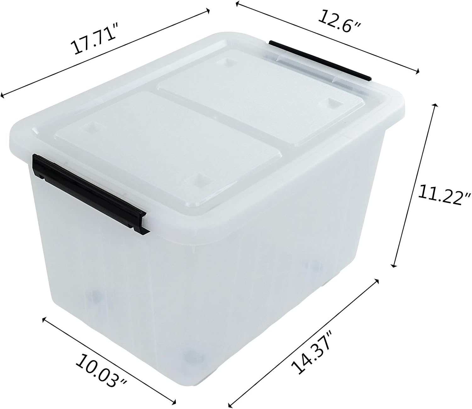 30L Plastic Storage Bin with Lid, Stackable Clear Container