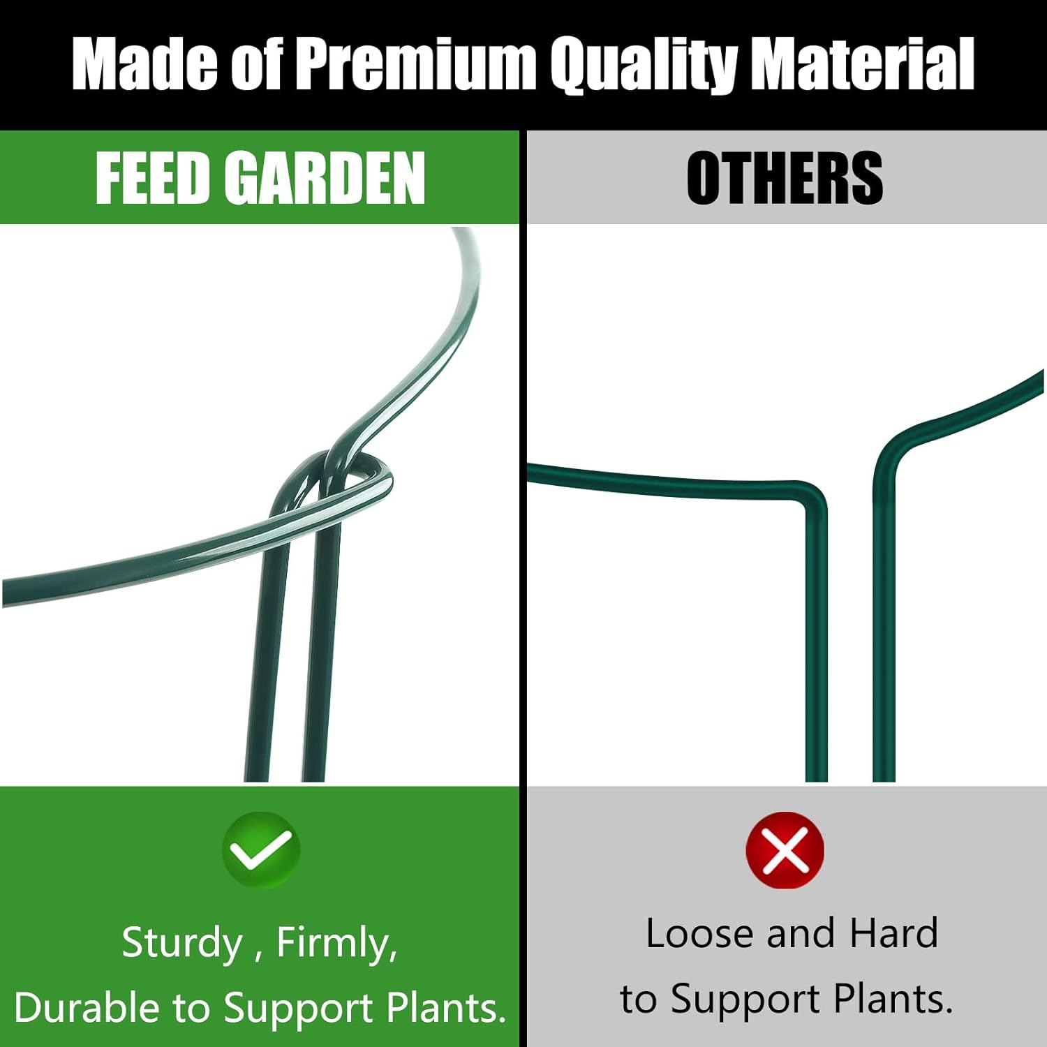 FEED GARDEN Peony Cages and Supports, 6 Pack Plant Support Stakes for Outdoor & Indoor Plants