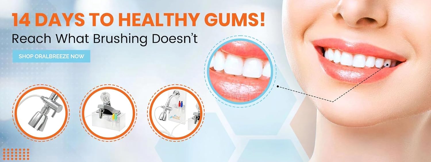 Oral Breeze ShowerBreeze | Oral Irrigator | Water Flosser | Cleaner for Braces, Gums, Implants | Shower-Powered, No Batteries