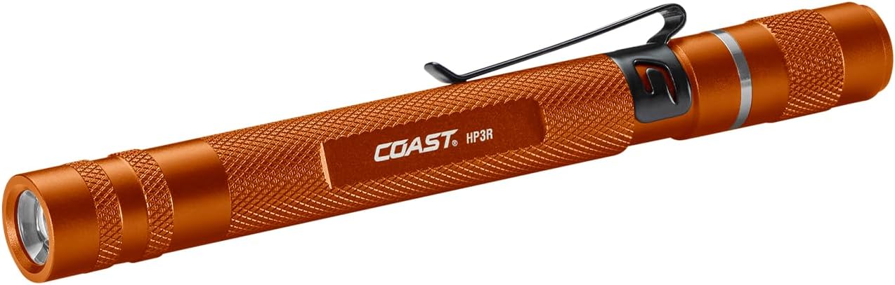 COAST HP3R 500 Lumen Rechargeable LED Penlight with TWIST FOCUS, Black