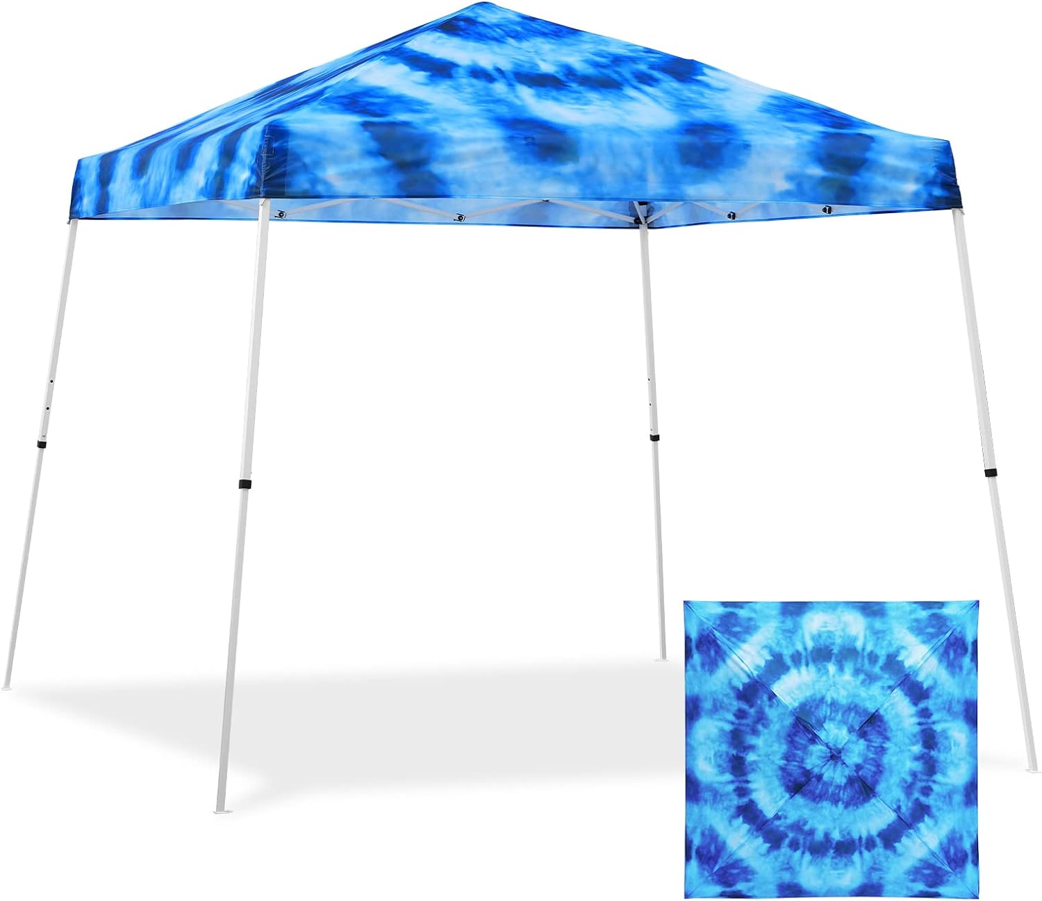 EAGLE PEAK 10x10 Slant Leg Pop Up Canopy Tent, Blue
