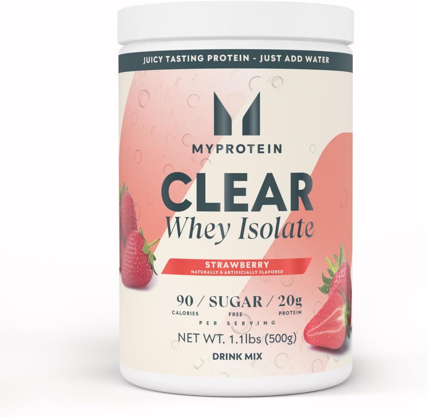 Myprotein Clear Whey Isolate Protein Powder, 35 Servings, (1.9lbs) Strawberry, 20g Protein per Serving, Naturally Flavored Drink Mix