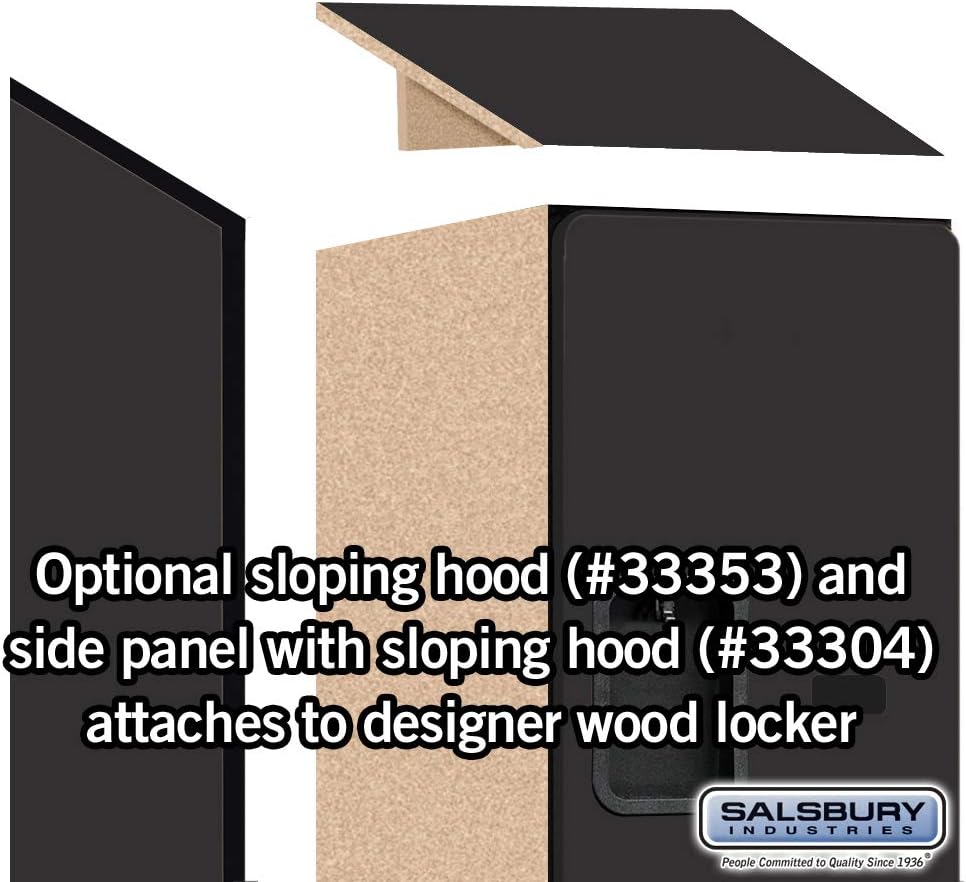 Salsbury Industries 2-Tier S-Style Designer Wood Locker with One Wide Storage Unit, 6-Feet High by 18-Inch Deep, Mahogany
