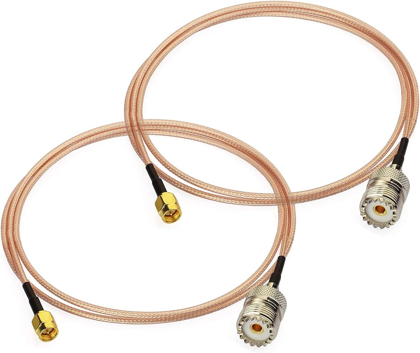 Superbat Coax UHF Female SO-239 to SMA Female Adapter Extension Cable RG316 12" for Baofeng CB Radio Handheld Walkie Talkie 2pcs