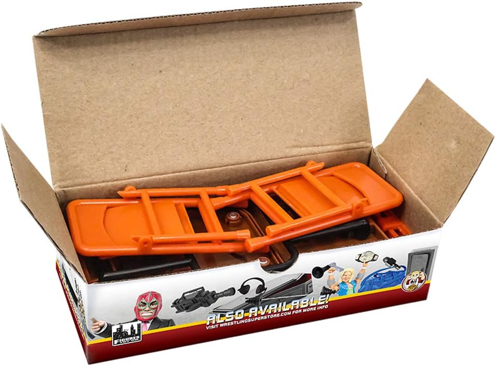 Ultimate Ladder, Table & Chairs Orange Playset for Wrestling Action Figures | Create High-Impact Matches with an Orange Breakable Table