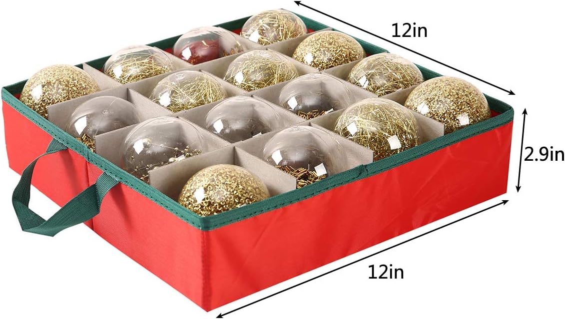 Sattiyrch Large 2-in-1 Christmas Ornament Storage Box & Xmas Figurine Container - Easy Access Removable Trays