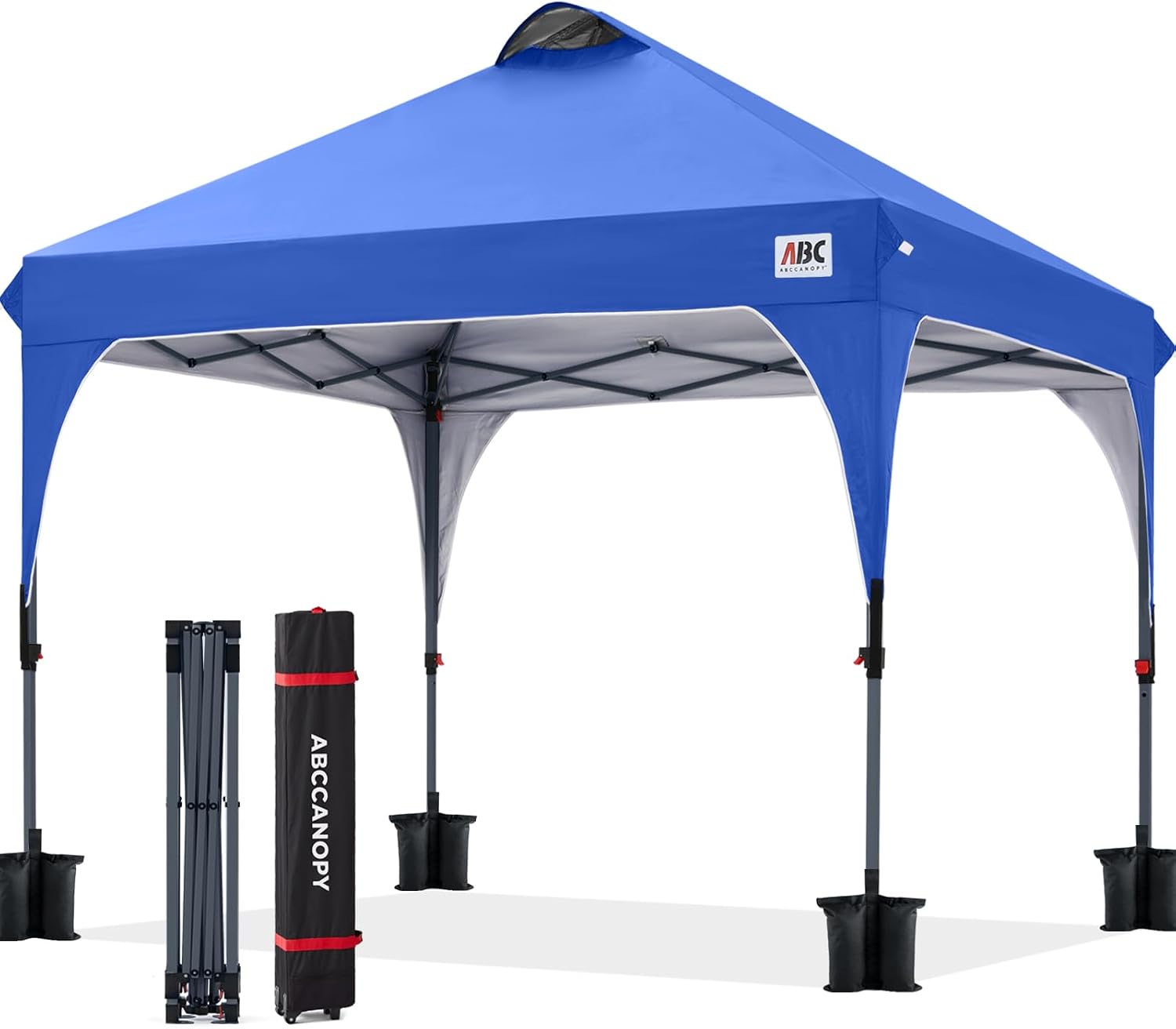 ABCCANOPY Outdoor Pop up Canopy Tent, 10x10 Instant Portable Canopy for Camping, Beach, Backyard,Gray | Water resistant & UV protection canopy, easy setup, with carry bag, ideal for camping, beach, backyard, market events