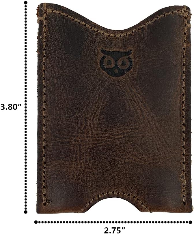 Hide & Drink, Rustic Leather Pocket Sleeve Wallet, for Easy Travelers, Commuters, Card Holder Handmade, Includes 101 Year Warranty