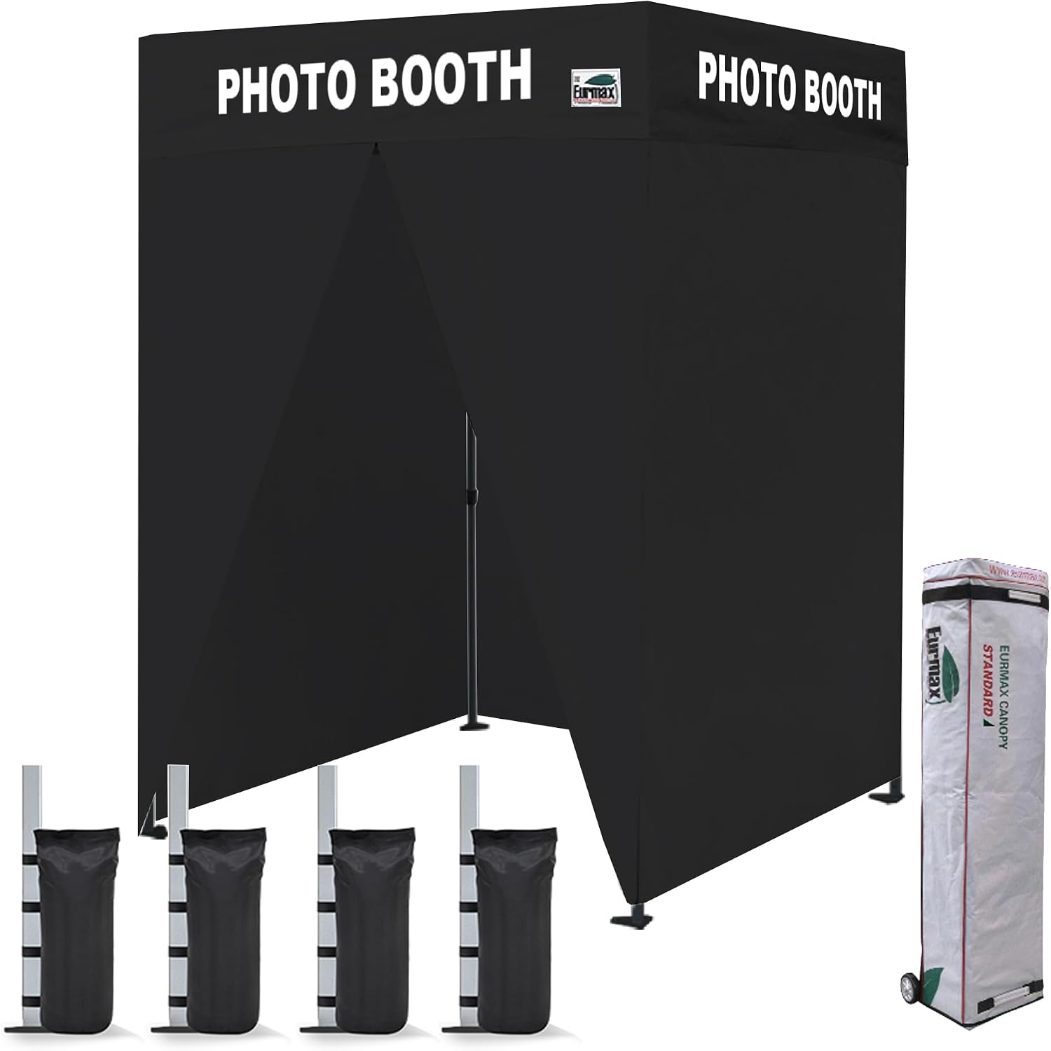 Eurmax USA 10x10 Pop Up Canopy Tent,Commercial Tent with Patented No-Tip Rolling Bag,4 Zippered Removable Walls,UV & Water Resistant Canopy Top,Heavy Duty Outdoor Gazebo,Instant Shelter(White)