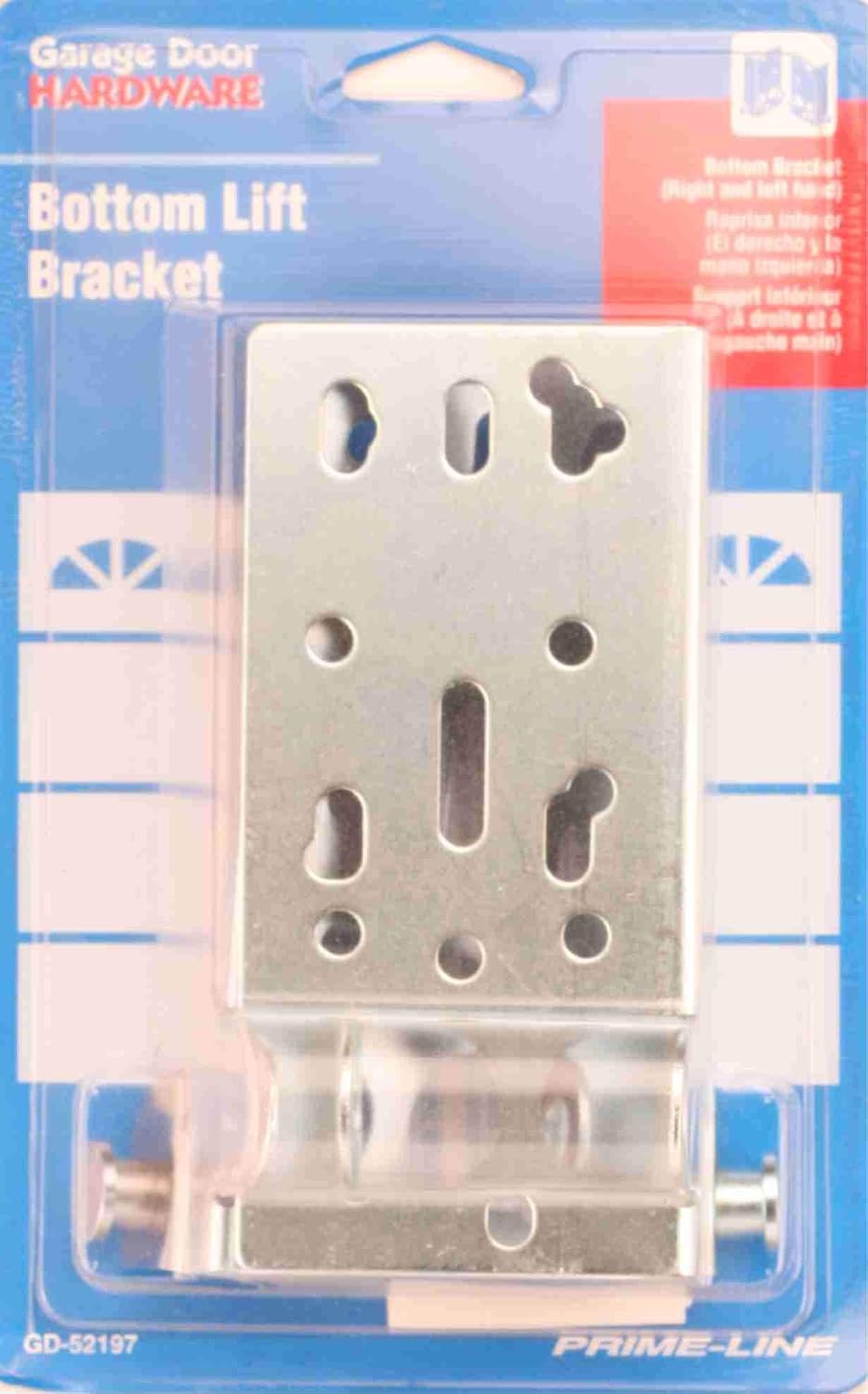 Prime-Line GD 52197 Bottom Lifting Brackets, Fits 7/16 In. Diameter Garage Door Roller Stems (1 Set) | Without Fasteners, Pack of 2, White