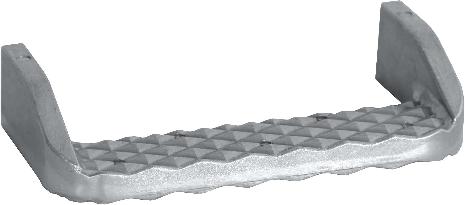 Buyers Products B2744A Aluminum Reversible Weld-On Truck Step with Side Guards or Flat Top, Die Cast Construction with Molded Slip-Resistant Treads for Work Trucks, Trailers and RVs