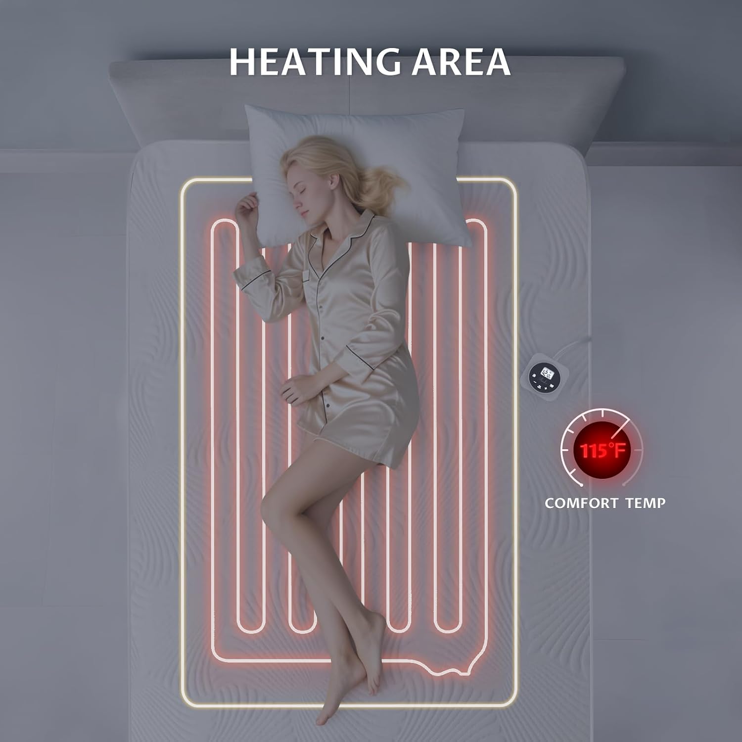 Heated Mattress Pad King, 3D Air Fabric, Preheat & Memory for Cold Winter