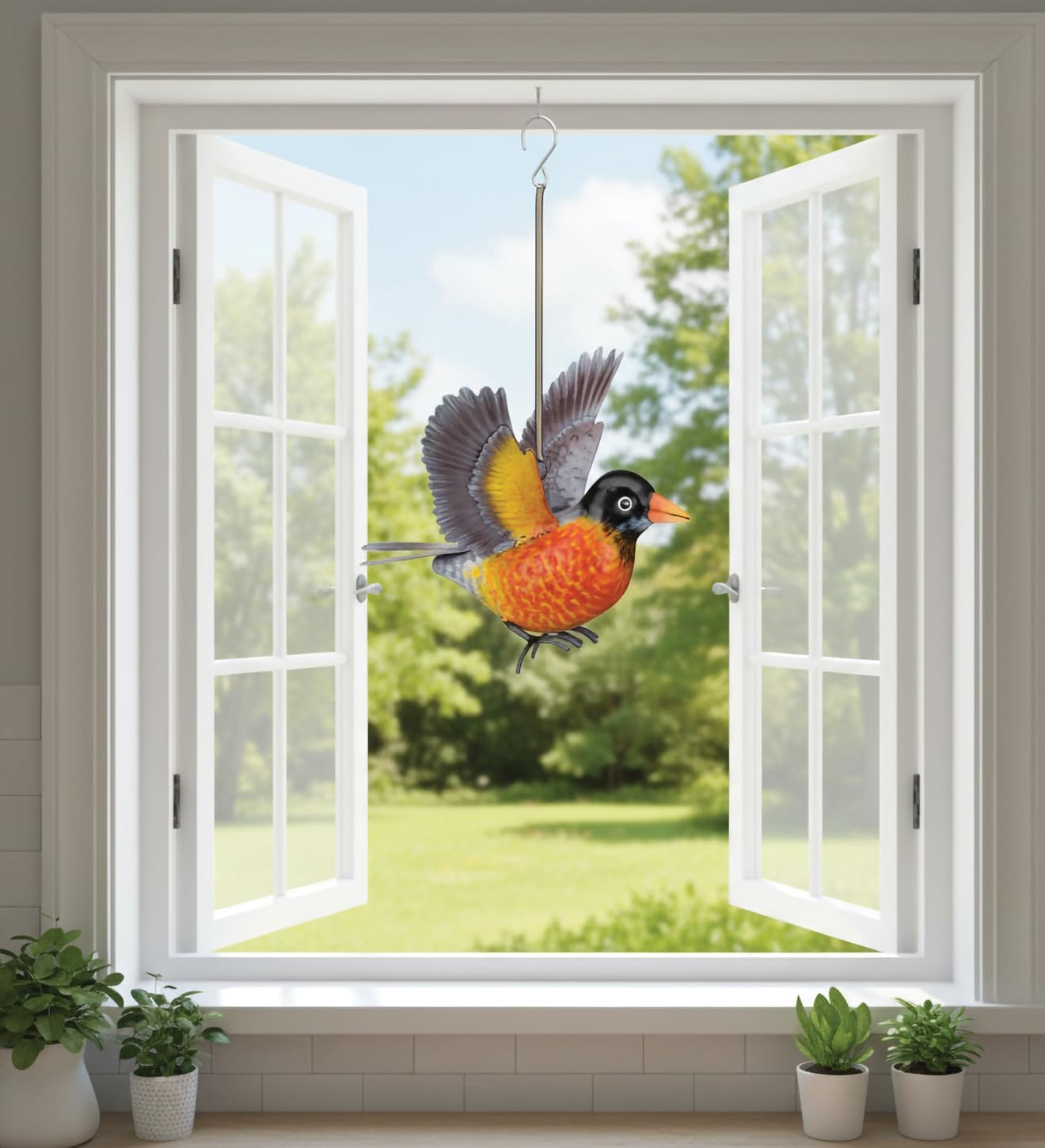 Regal Art & Gift Bird Bouncie, Hand-Painted Metal Spring Garden Decor